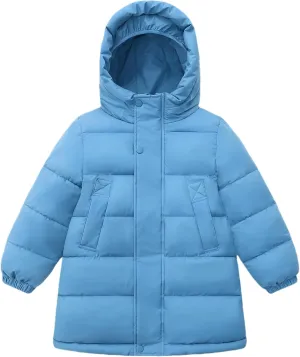 Happy Cherry Boys&Girls Long Down Jacket Lightweight Winter Warm Puffer Hooded Coat 4-12Y