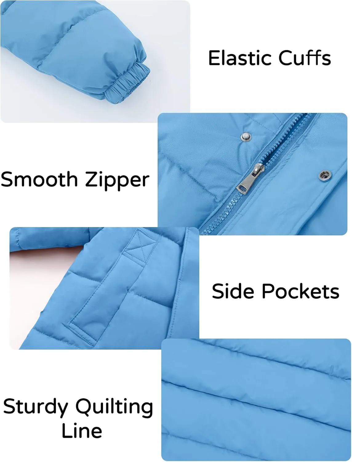 Happy Cherry Boys&Girls Long Down Jacket Lightweight Winter Warm Puffer Hooded Coat 4-12Y