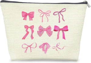 Hot Pink Coquette Bow Makeup Bag, Cute Makeup Bag, Aesthetic Makeup Bag, Preppy Makeup Bag, Preppy Stuff, Preppy Gifts, Coquette Stuff, Pink Cosmetic Bag Makeup Pouch