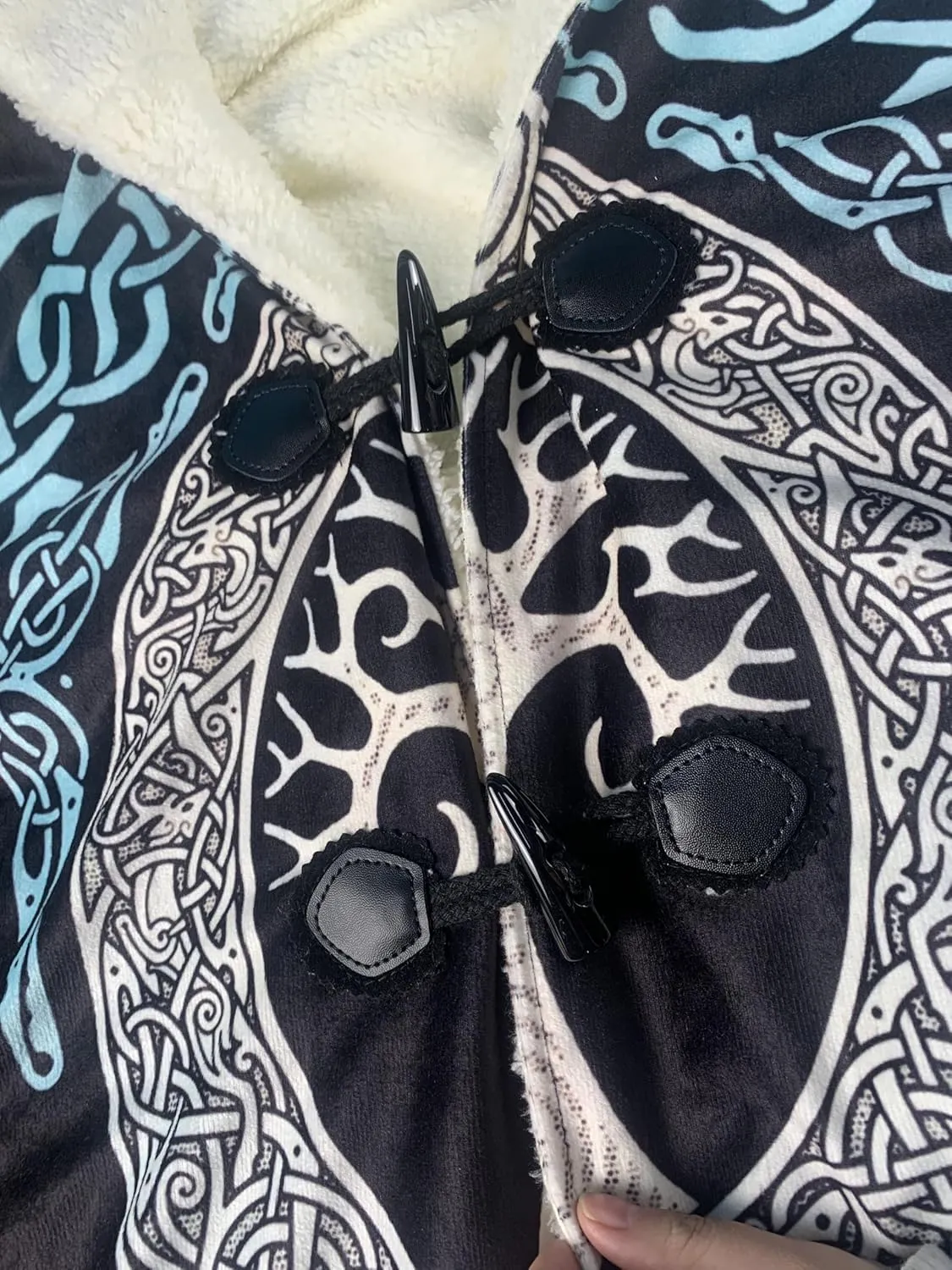 ILLUMINATED Mandala Psychedelic Cloak Thick Winter Warm Coat Fleece Men Female Jacket Pullover