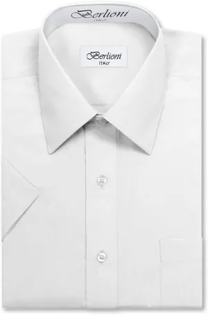 Italy Men's Premium Classic Button Down Short Sleeve Dress Shirt