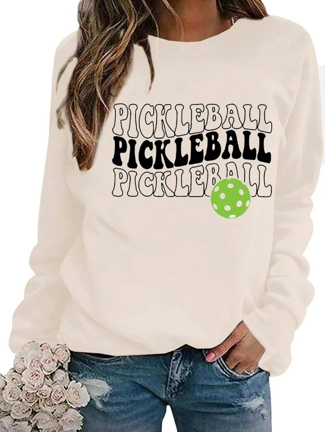 It's A Good Day to Play Pickleball Women Pickleball Player Lover Graphic Long Sleeve Shirts Pullover Casual Top