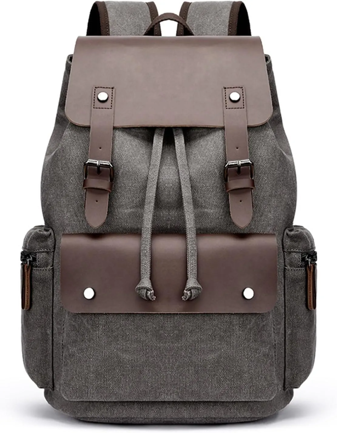 IT'SCARL Men's backpack, laptop bag, multi pocket durable, waterproof canvas backpack (gray)(grey)