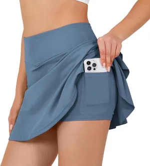 JACK SMITH Pleated Tennis Skirts for Women with Shorts 3 Pockets Golf Athletic Skort Tummy Control for Pickleball Running