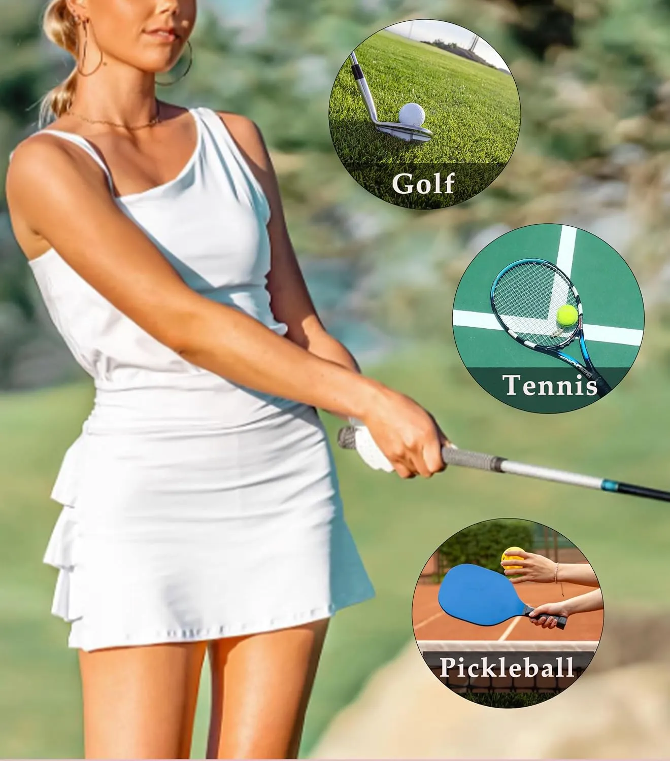 JACK SMITH Pleated Tennis Skirts for Women with Shorts 3 Pockets Golf Athletic Skort Tummy Control for Pickleball Running