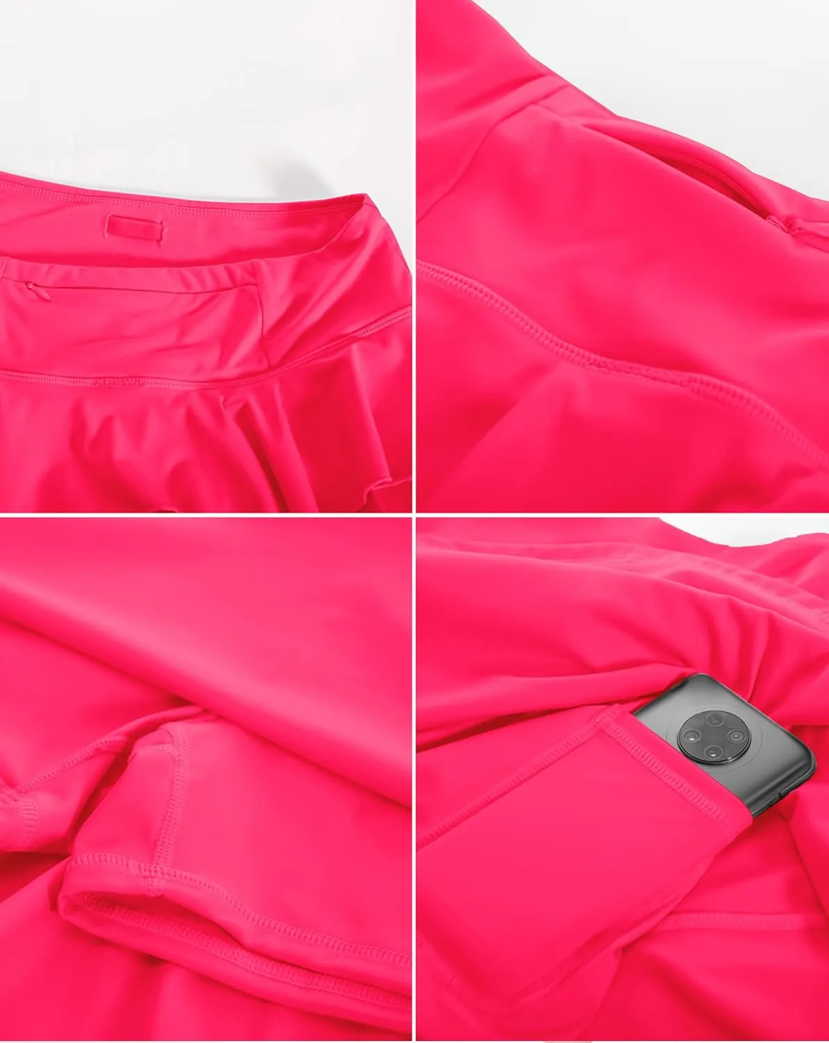 JACK SMITH Pleated Tennis Skirts for Women with Shorts 3 Pockets Golf Athletic Skort Tummy Control for Pickleball Running