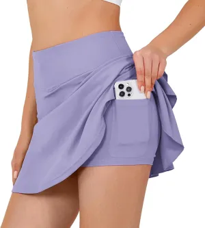 JACK SMITH Pleated Tennis Skirts for Women with Shorts 3 Pockets Golf Athletic Skort Tummy Control for Pickleball Running