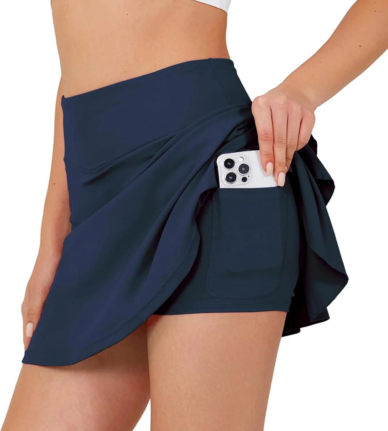 JACK SMITH Pleated Tennis Skirts for Women with Shorts 3 Pockets Golf Athletic Skort Tummy Control for Pickleball Running