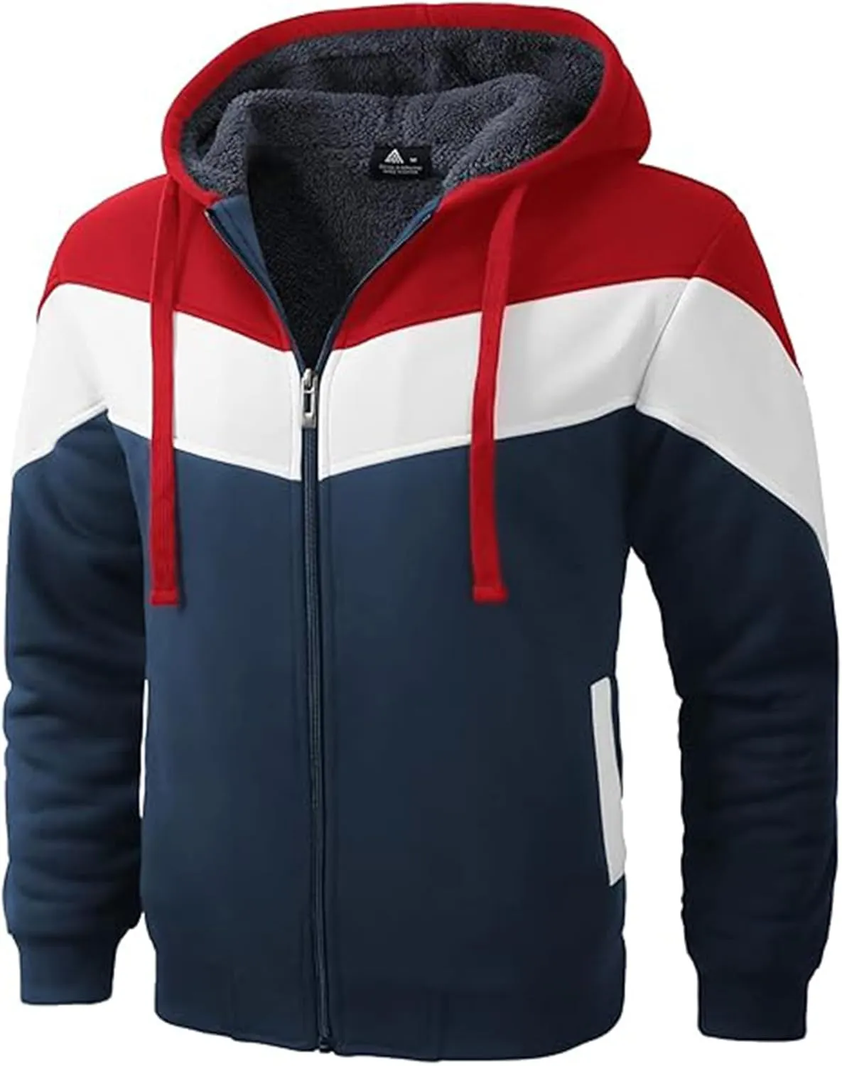 JACKETOWN Men's Heavyweight Fleece Hoodies full Zipper Thick Sherpa Lined Sweatshirt Wool Warm Coat