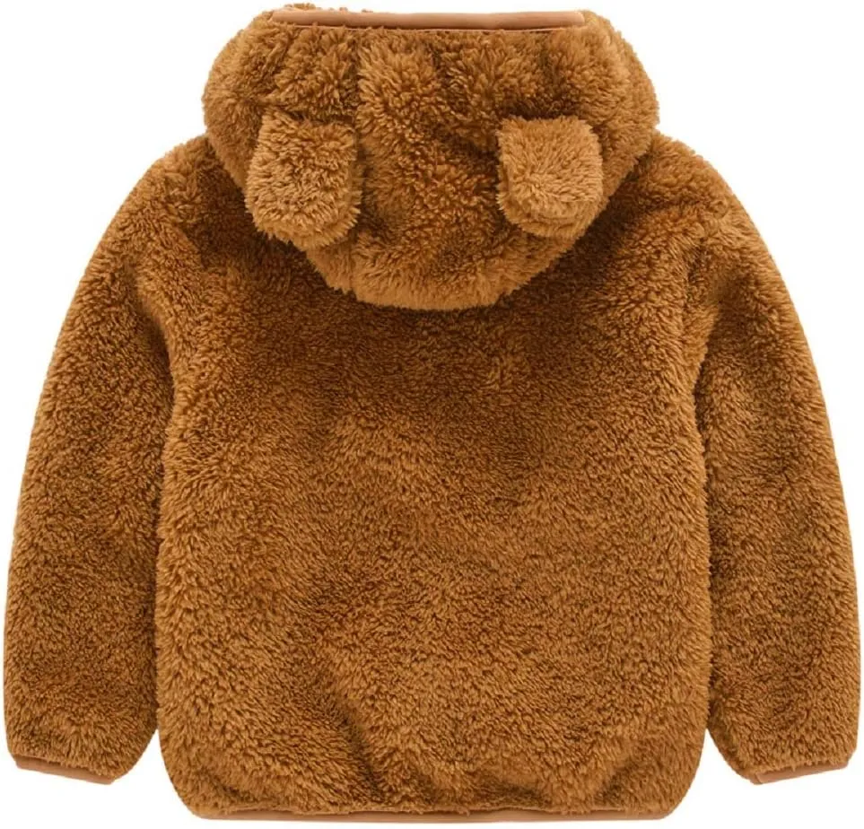 JESKIDS Toddler Girls Boys Fleece Hoody Jacket Zip Up Teddy Coat Warm Winter Outwear
