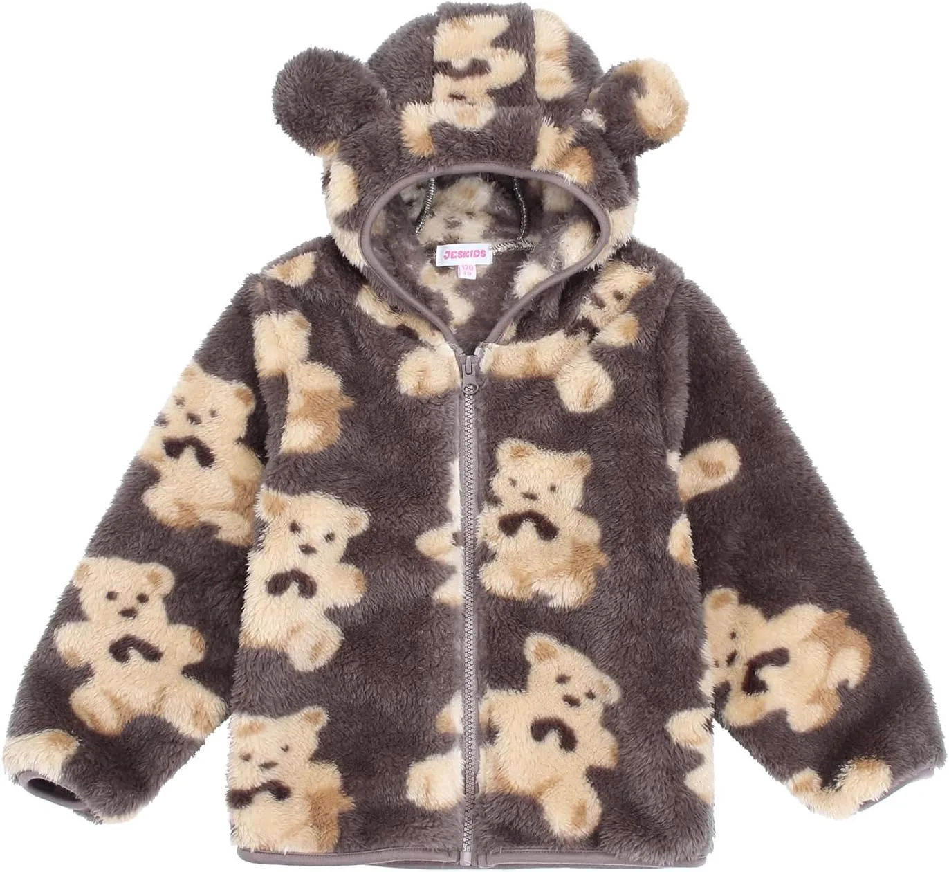 JESKIDS Toddler Girls Boys Fleece Hoody Jacket Zip Up Teddy Coat Warm Winter Outwear