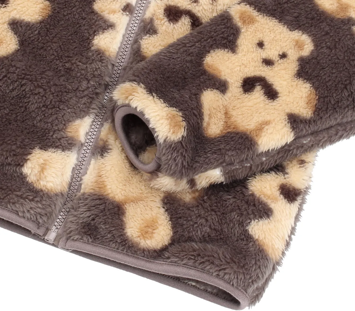 JESKIDS Toddler Girls Boys Fleece Hoody Jacket Zip Up Teddy Coat Warm Winter Outwear