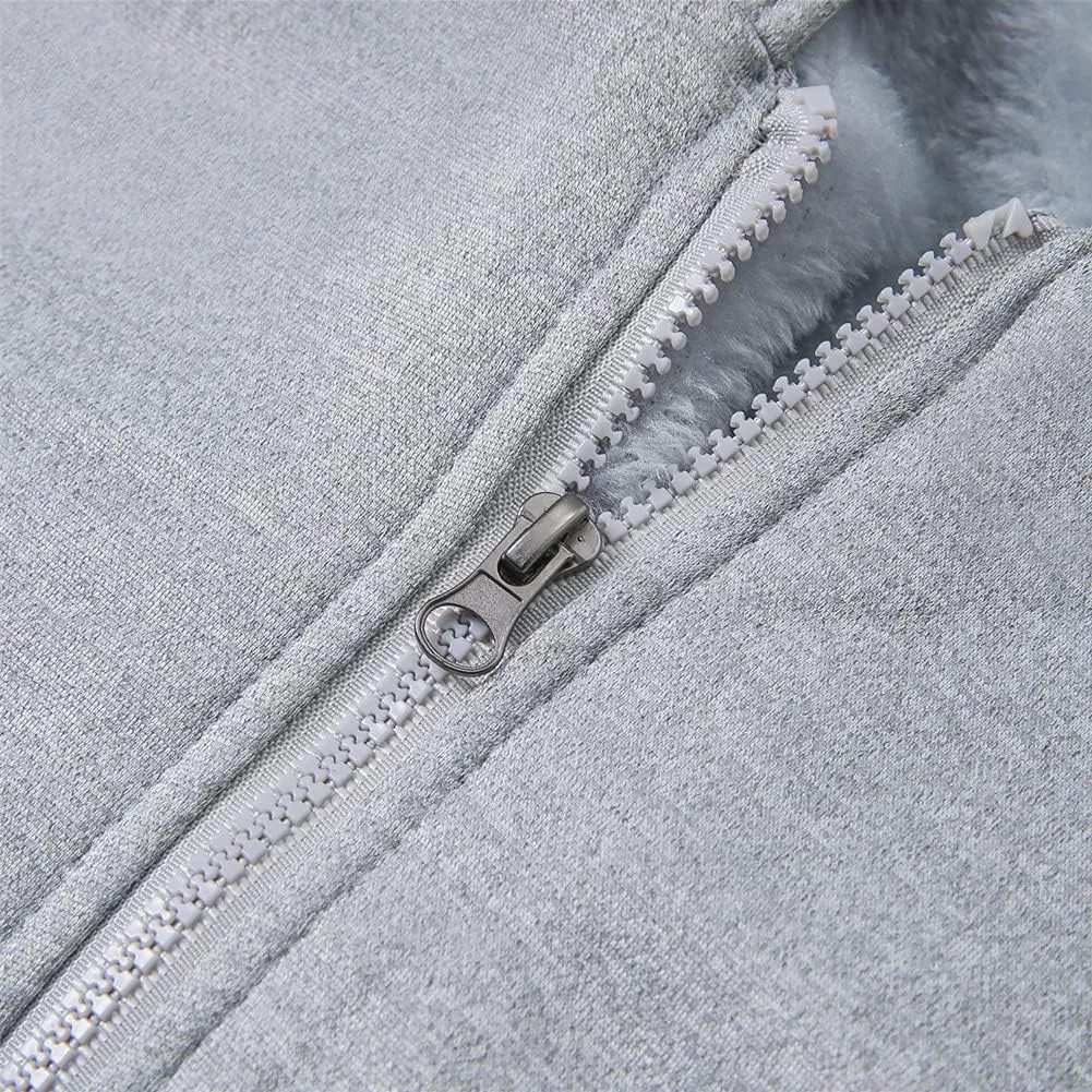 JiangWu Womens Fashion Horn Button Fleece Thicken Coat with Hood Winter Warm Jacket