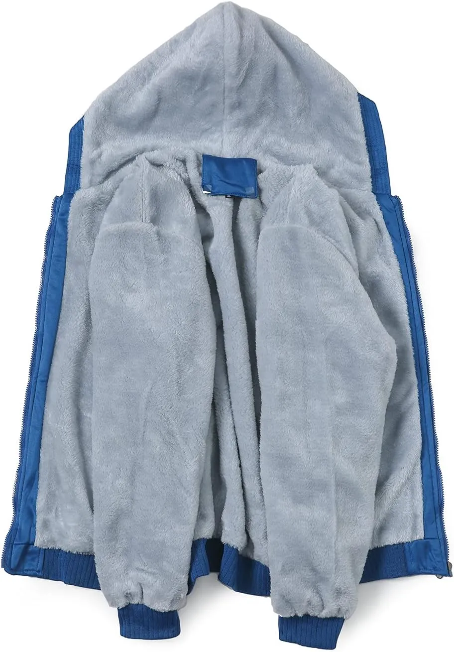 JiangWu Womens Fashion Horn Button Fleece Thicken Coat with Hood Winter Warm Jacket