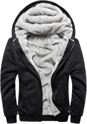 JiangWu Womens Fashion Horn Button Fleece Thicken Coat with Hood Winter Warm Jacket