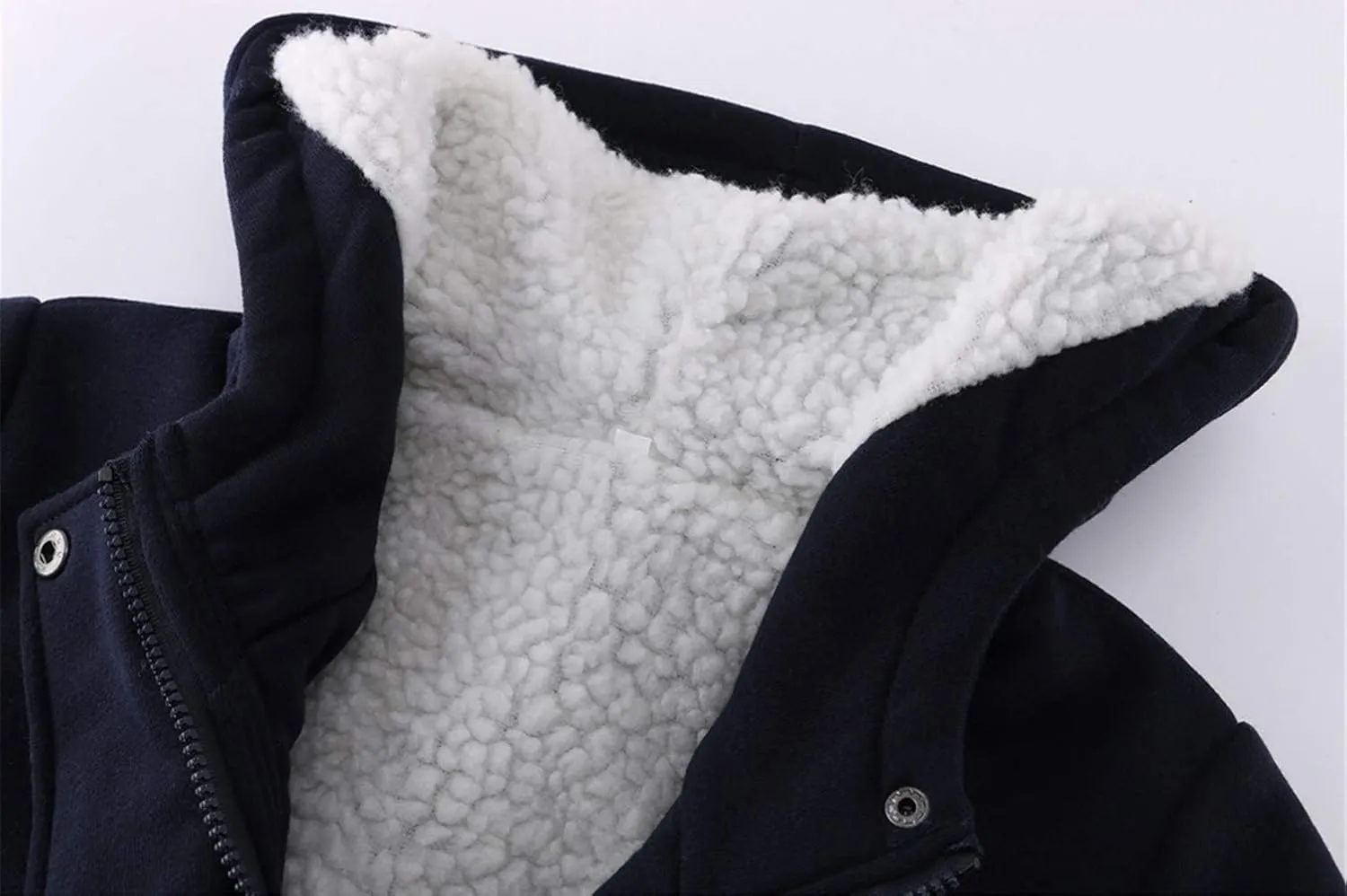 JiangWu Womens Fashion Horn Button Fleece Thicken Coat with Hood Winter Warm Jacket