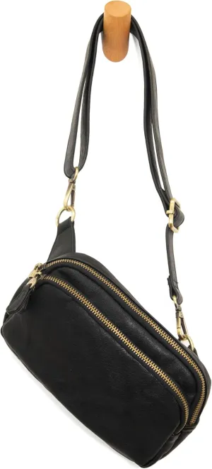 Joy Susan Womens Fashion Purse Kylie Double Zip Sling Belt Bag