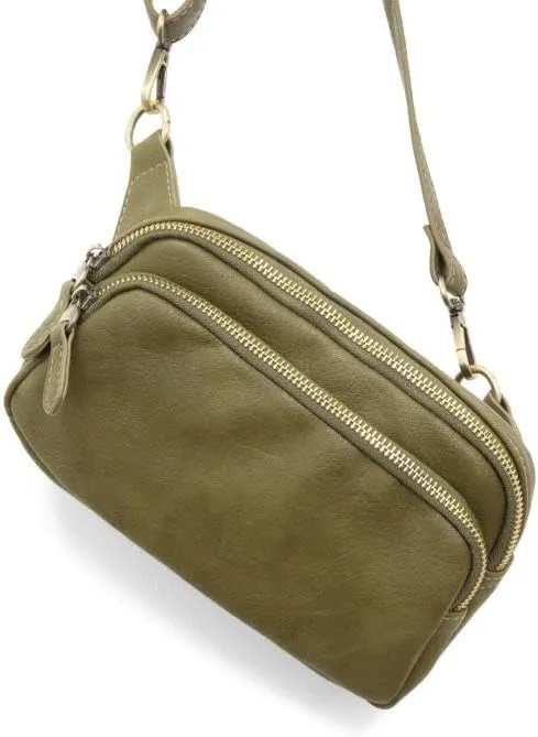 Joy Susan Womens Fashion Purse Kylie Double Zip Sling Belt Bag