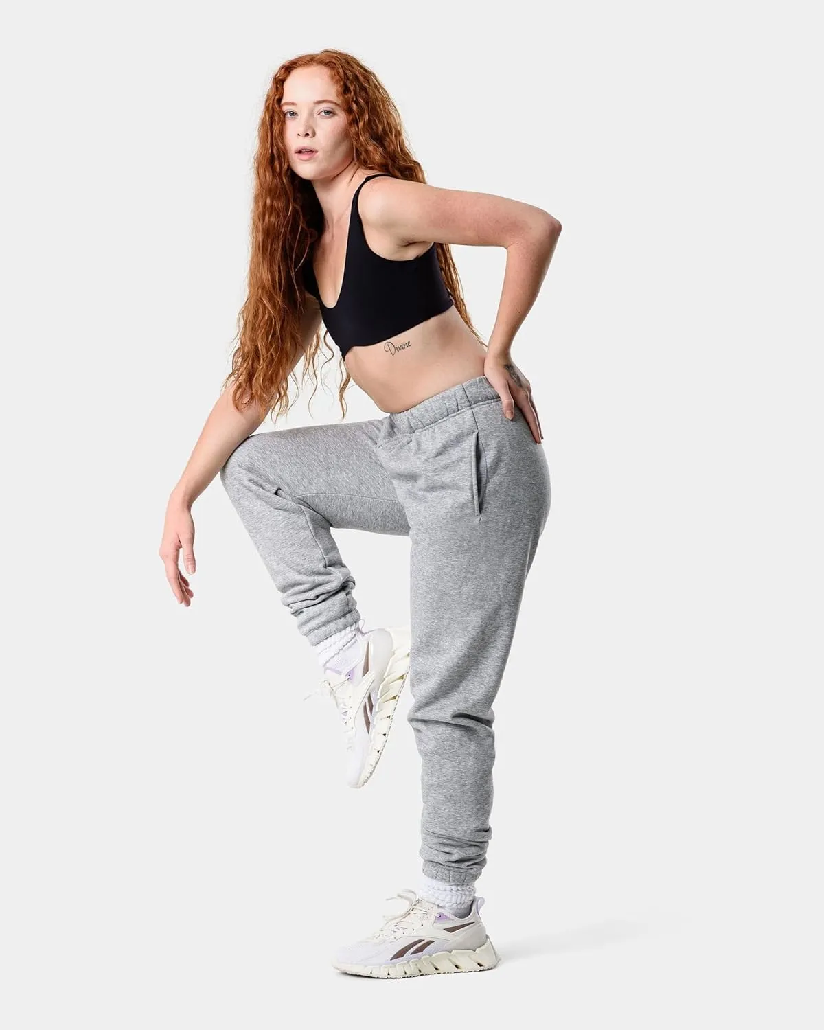 Kamo Fitness CozyTec High-Waisted Sweatpants for Women Baggy: Comfy Lounge Pants with Pockets Crafted from Soft Thick Fleece