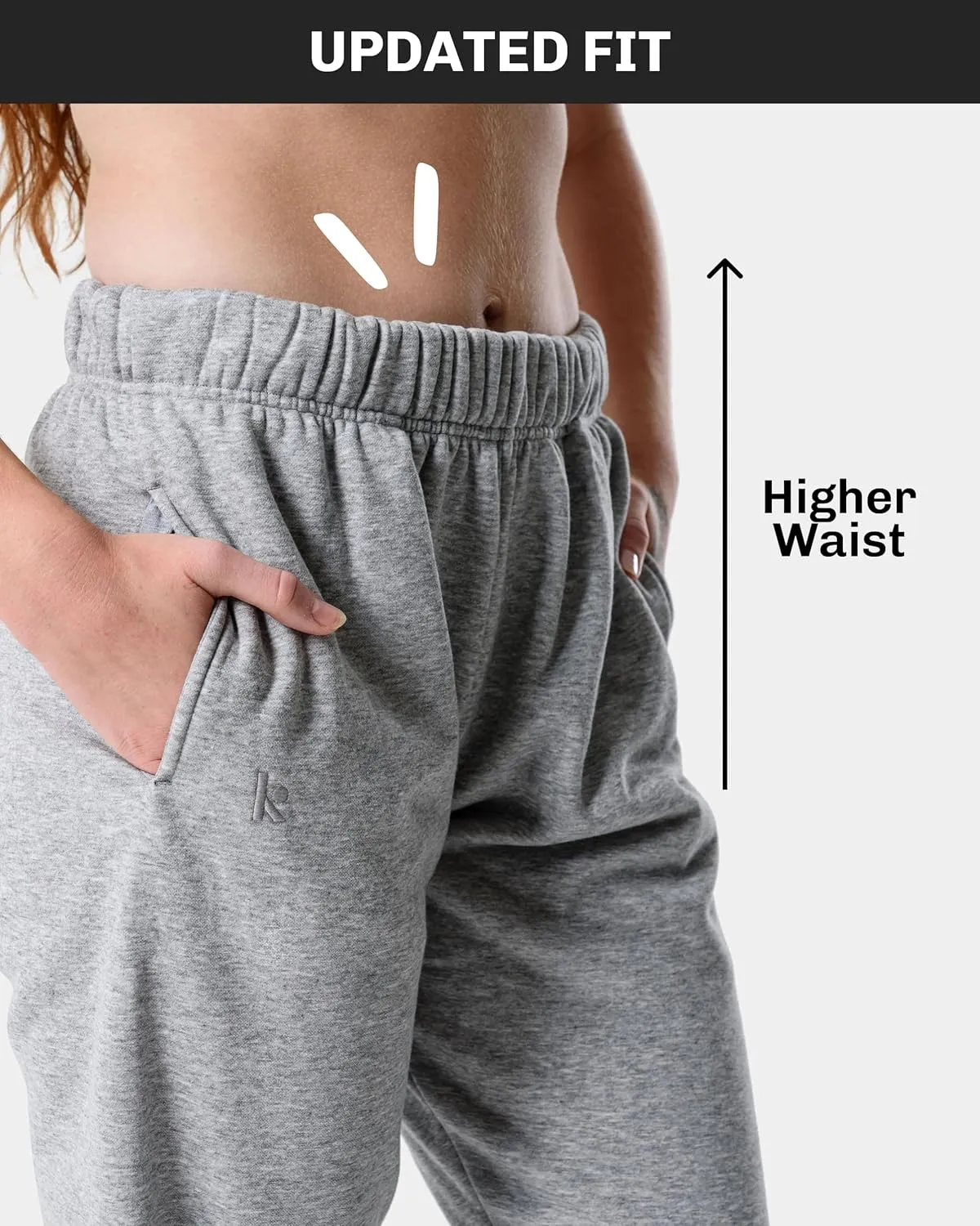 Kamo Fitness CozyTec High-Waisted Sweatpants for Women Baggy: Comfy Lounge Pants with Pockets Crafted from Soft Thick Fleece