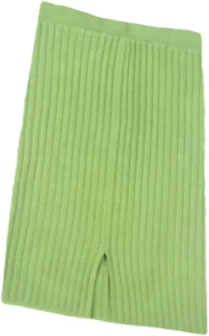 KEHAIOO Women's Autumn Pencil Knitted Skirt High Waist Warm Elegant Knitting Ribbed Winter Party Skirts