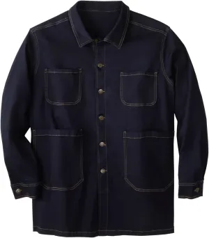 KingSize Men's Big & Tall Flex Denim Multi Pocket Chore Jacket