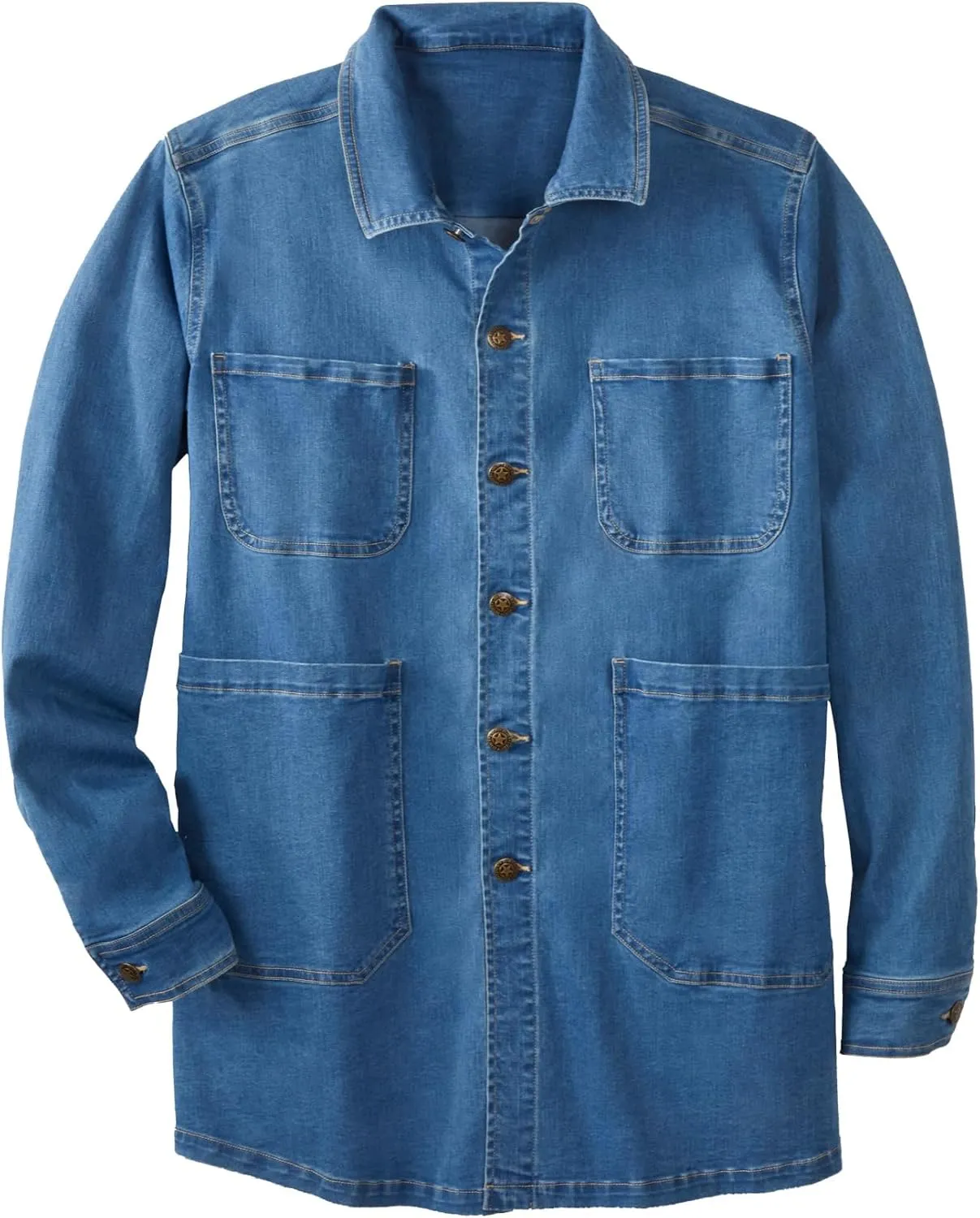 KingSize Men's Big & Tall Flex Denim Multi Pocket Chore Jacket