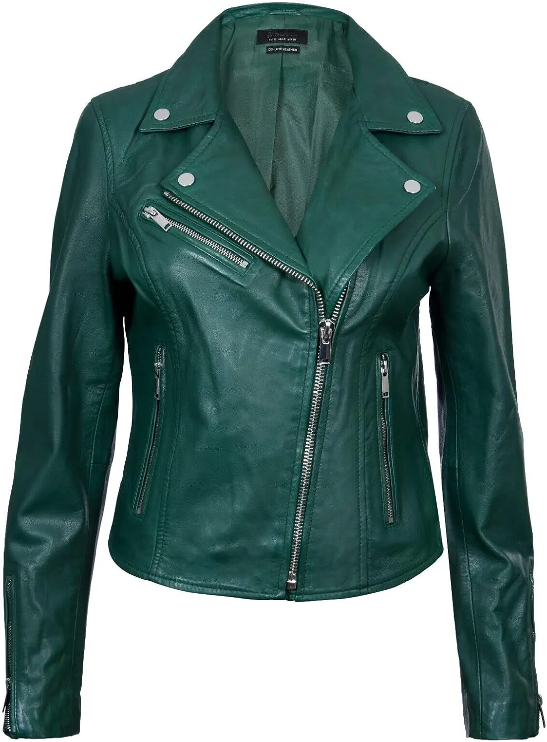 Ladies Leather Jacket Classic Biker Style Real Leather Womens Jacket