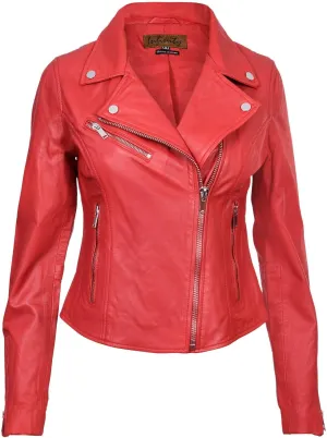 Ladies Leather Jacket Classic Biker Style Real Leather Womens Jacket