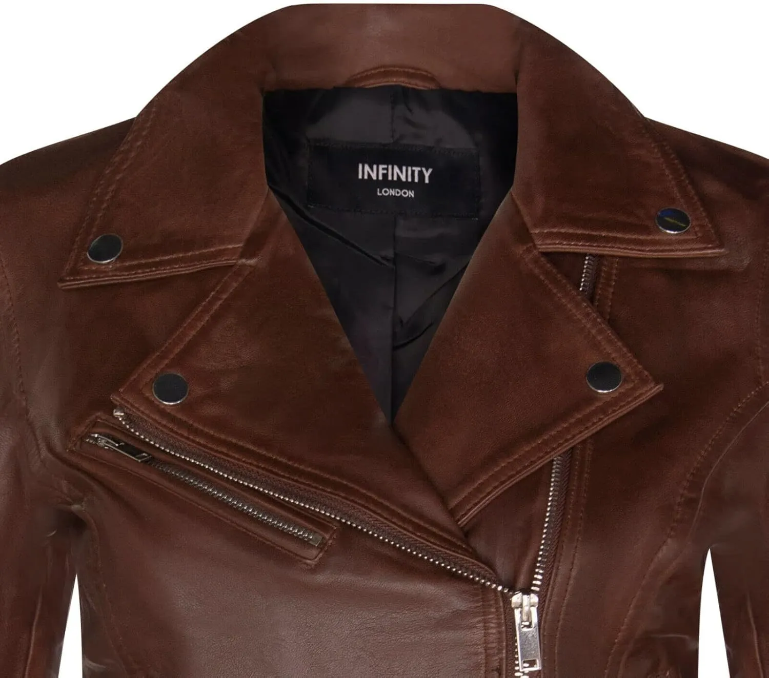 Ladies Leather Jacket Classic Biker Style Real Leather Womens Jacket