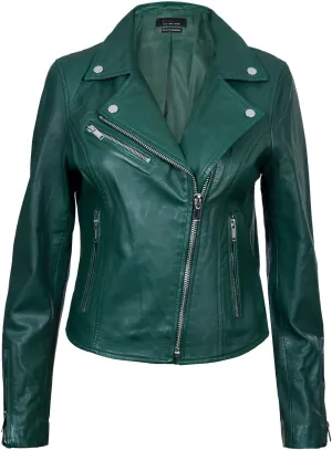 Ladies Leather Jacket Classic Biker Style Real Leather Womens Jacket