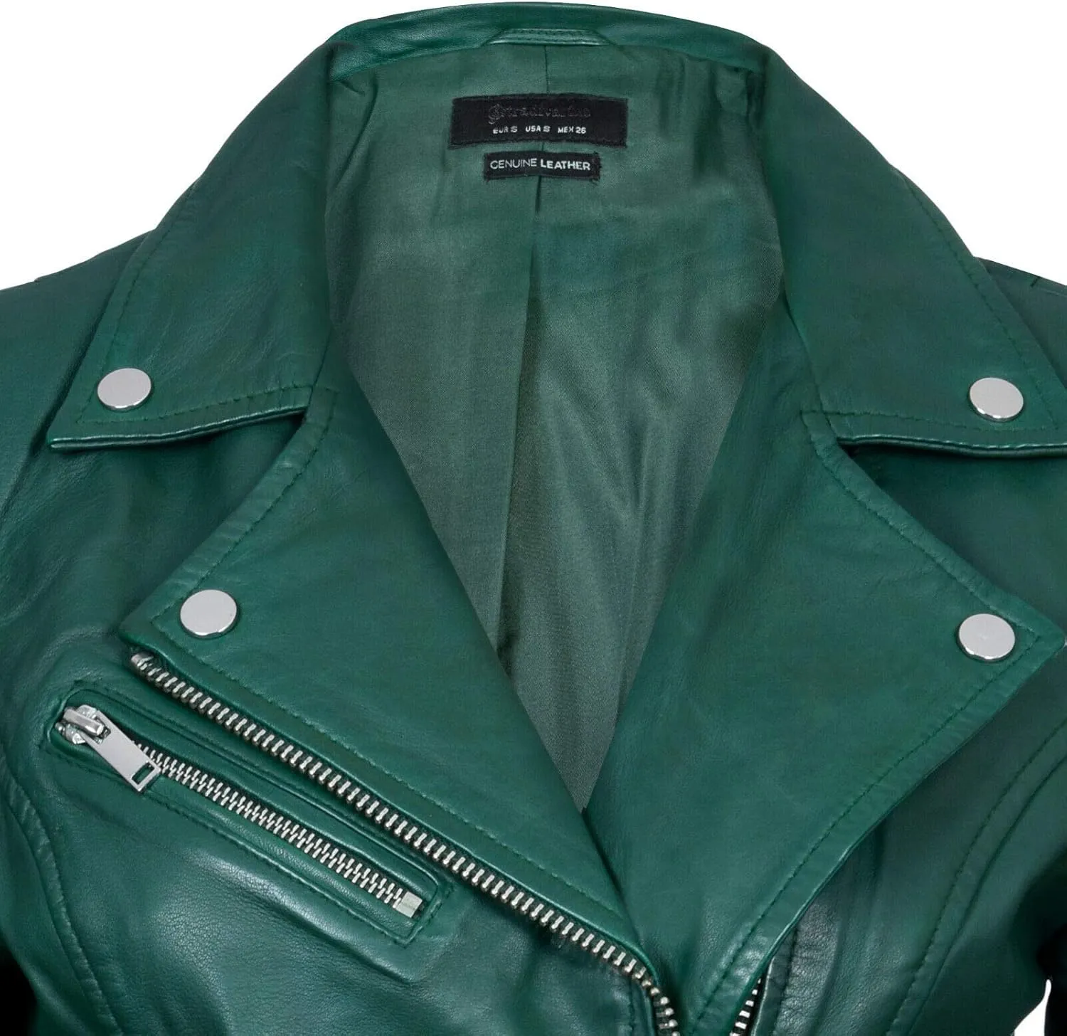 Ladies Leather Jacket Classic Biker Style Real Leather Womens Jacket