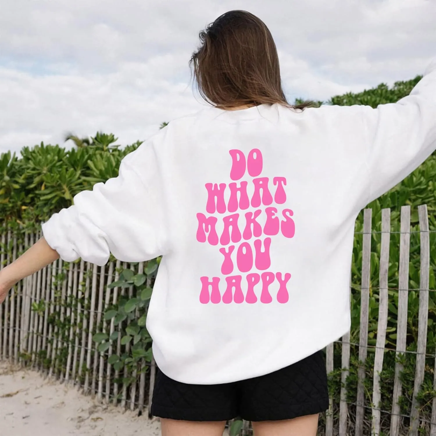 LASFOUR Have A Good Day Hoodies With Sayings On Back for Teen Girls, Trendy Sweatshirts for Teen Girls, Preppy Sweatshirts
