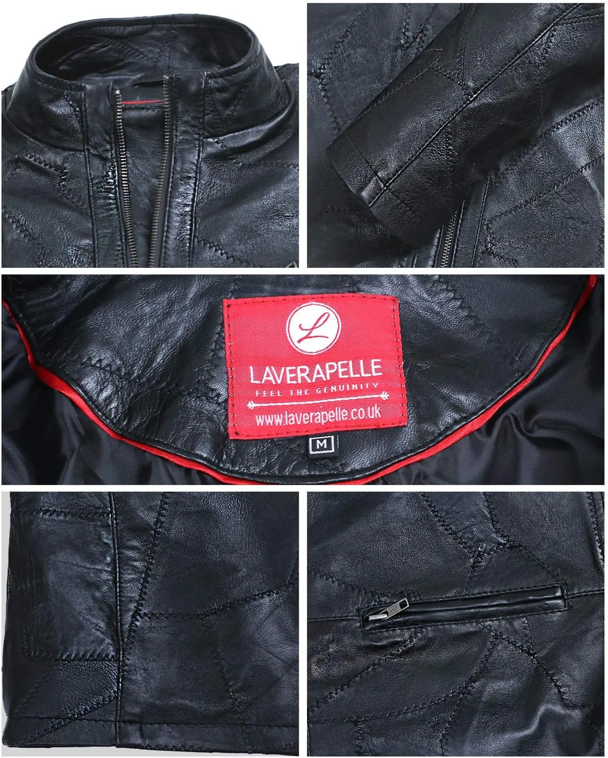 Laverapelle Men's Genuine Lambskin Leather Jacket (Black, Classic Jacket) - 1501135