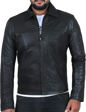 Laverapelle Men's Genuine Lambskin Leather Jacket (Black, Classic Jacket) - 1501814