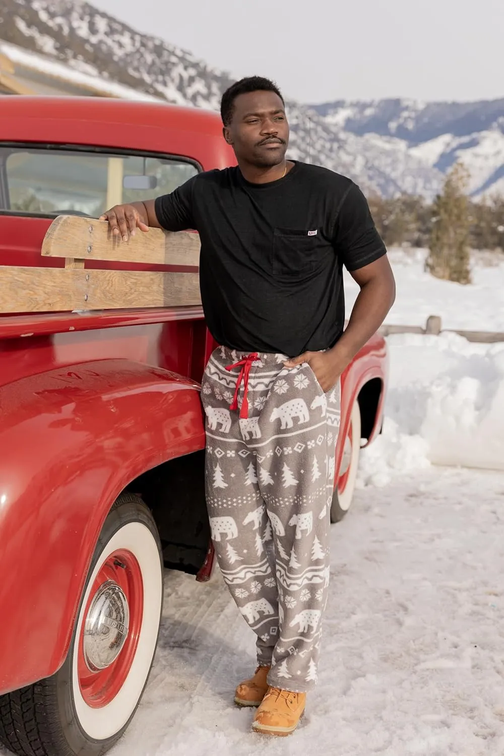 Lazy One Men's Fleece Pajama Pants, Nordic Fleece Pajama Bottoms for Men, Warm Pajama Pants