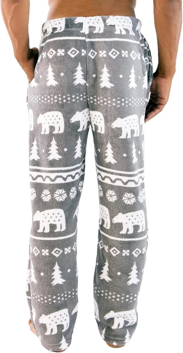 Lazy One Men's Fleece Pajama Pants, Nordic Fleece Pajama Bottoms for Men, Warm Pajama Pants