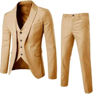 LCMTWX Men'S Suits 2024 3 Suit Business Wedding Party Jacket Vest & Pants Coat Blue Suit For Men Suit Separates For Men