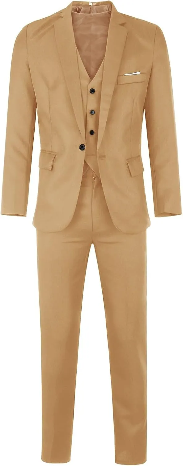 LCMTWX Men'S Suits 2024 3 Suit Business Wedding Party Jacket Vest & Pants Coat Blue Suit For Men Suit Separates For Men