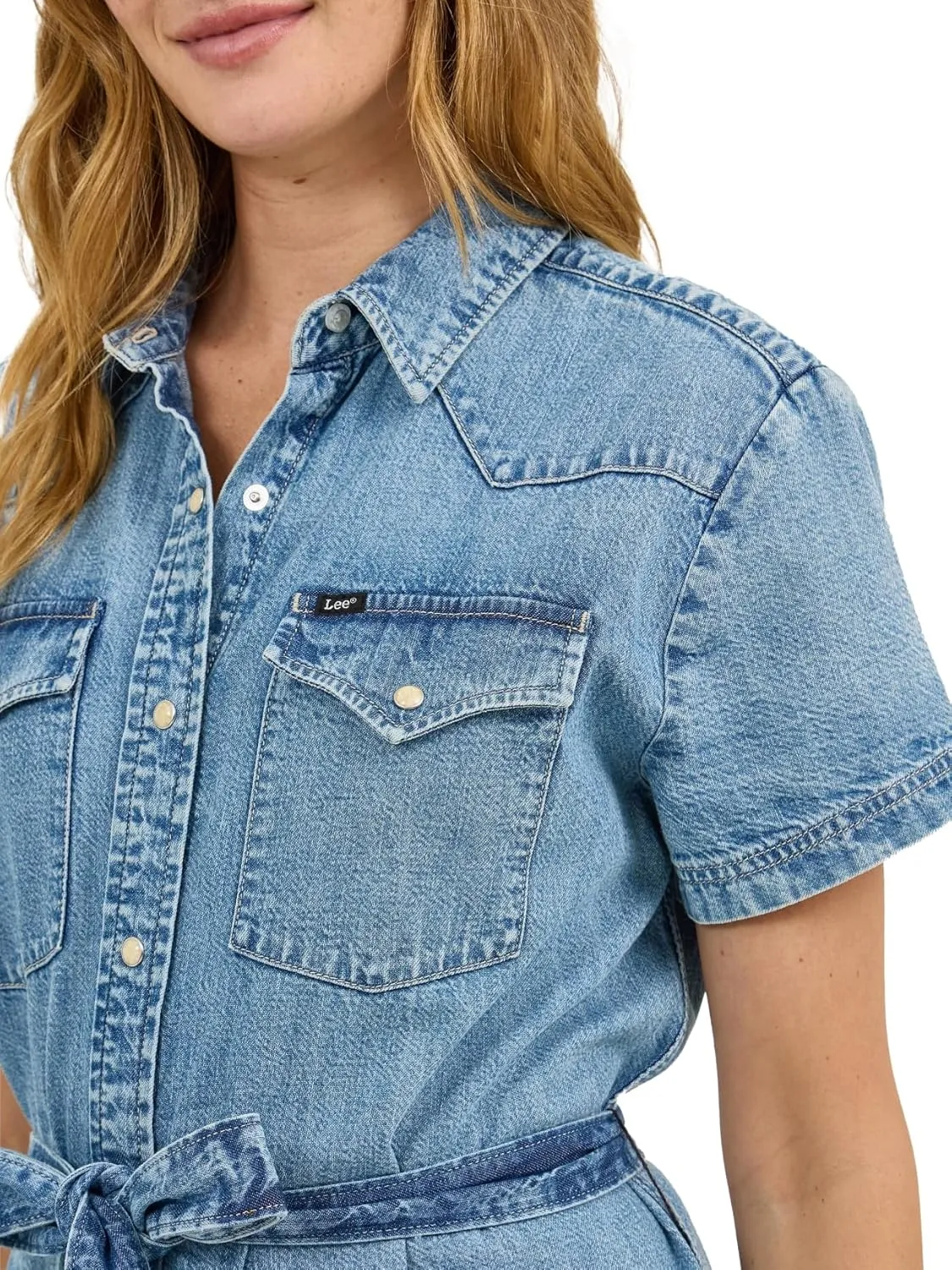 Lee Women's Legendary Short Sleeve Western Denim Dress