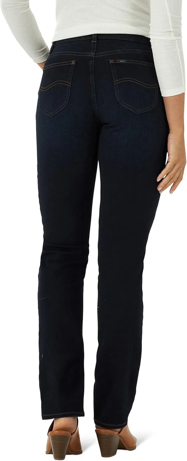 Lee Women's Ultra Lux Mid Rise Slim Fit Straight Leg Jean