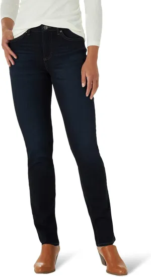 Lee Women's Ultra Lux Mid Rise Slim Fit Straight Leg Jean