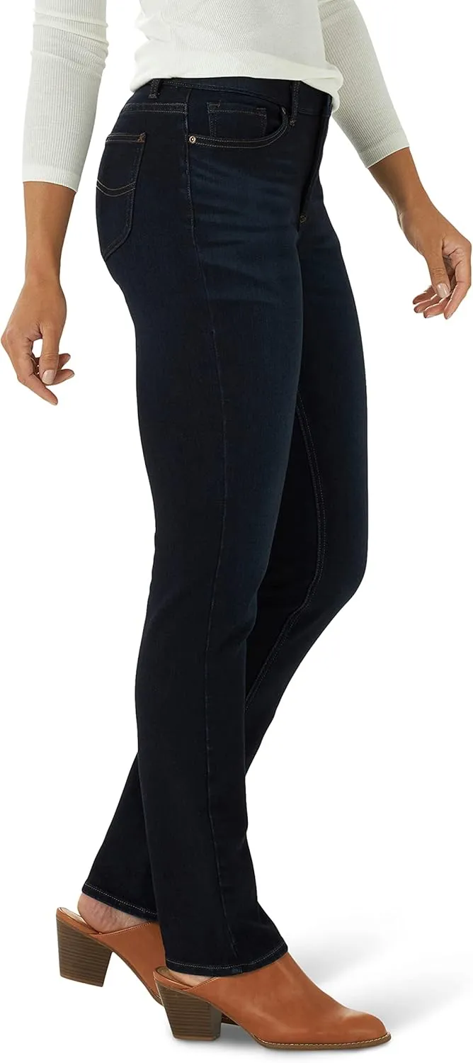Lee Women's Ultra Lux Mid Rise Slim Fit Straight Leg Jean