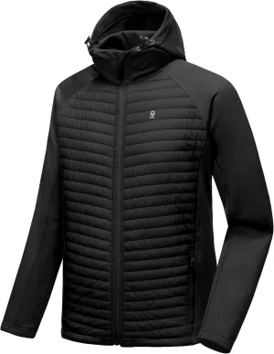 Little Donkey Andy Men's Insulated Running Warm Jacket, Thermal Hybrid Hiking Jacket
