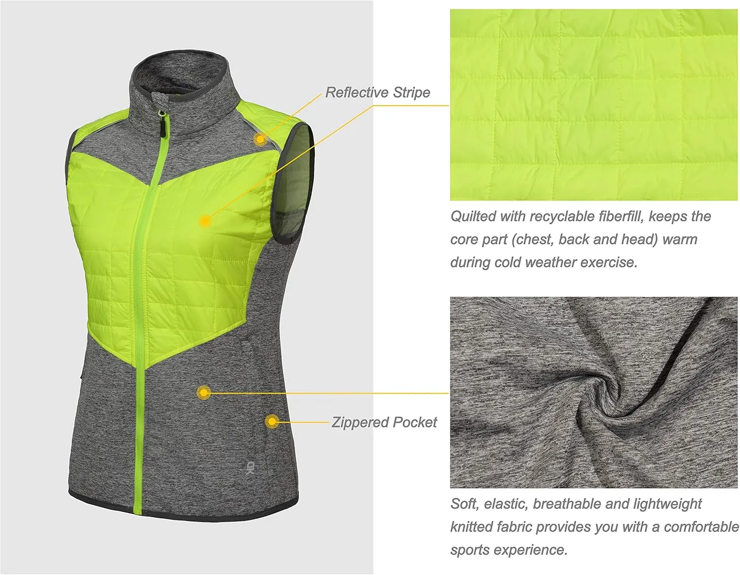 Little Donkey Andy Women's Lightweight Golf Vest Warm Outdoor Sleeveless Jacket for Hiking Travel Running Casual