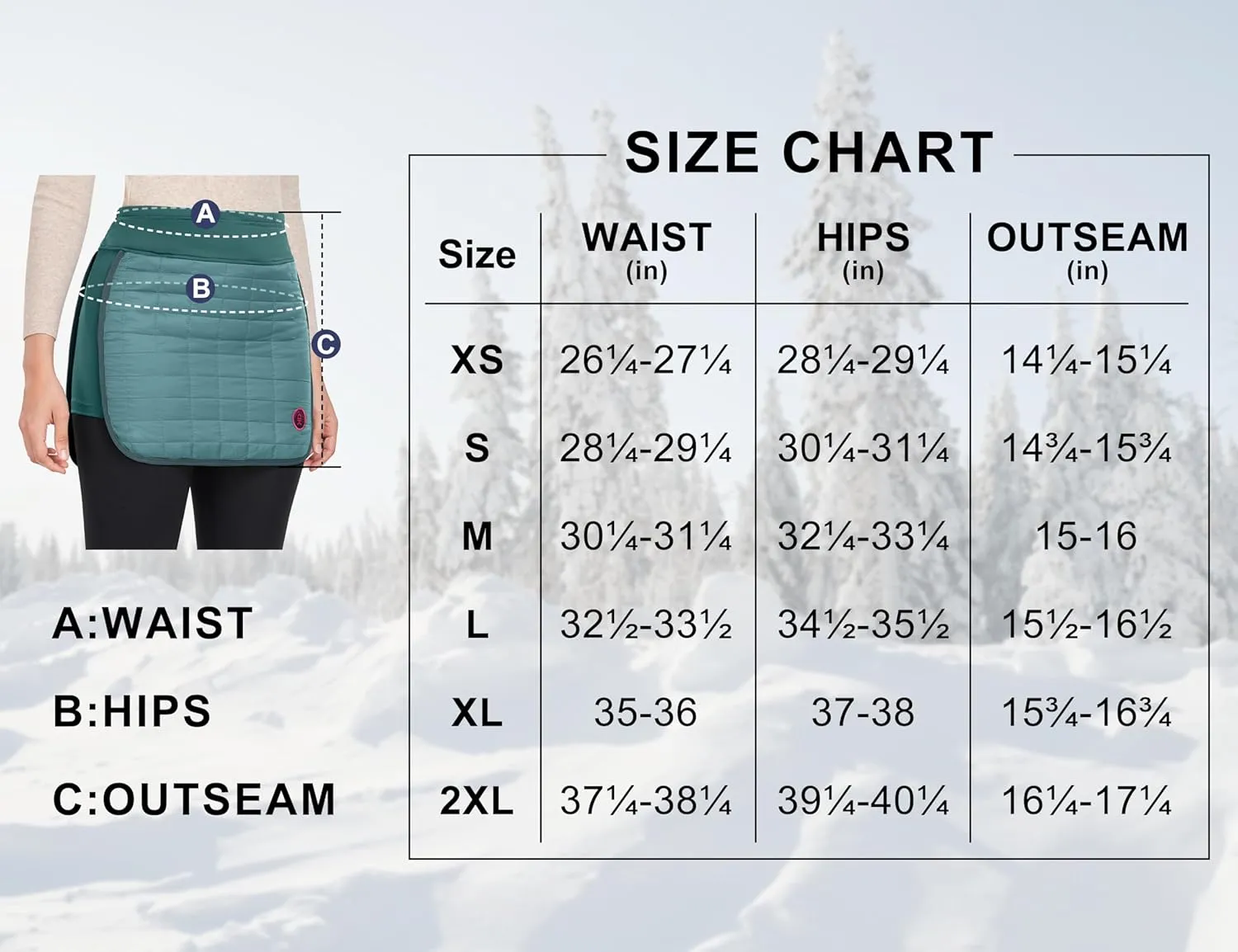 Little Donkey Andy Women's Lightweight Puffer Sport Skorts Warm Quilted Skirt Outdoors Hiking Running