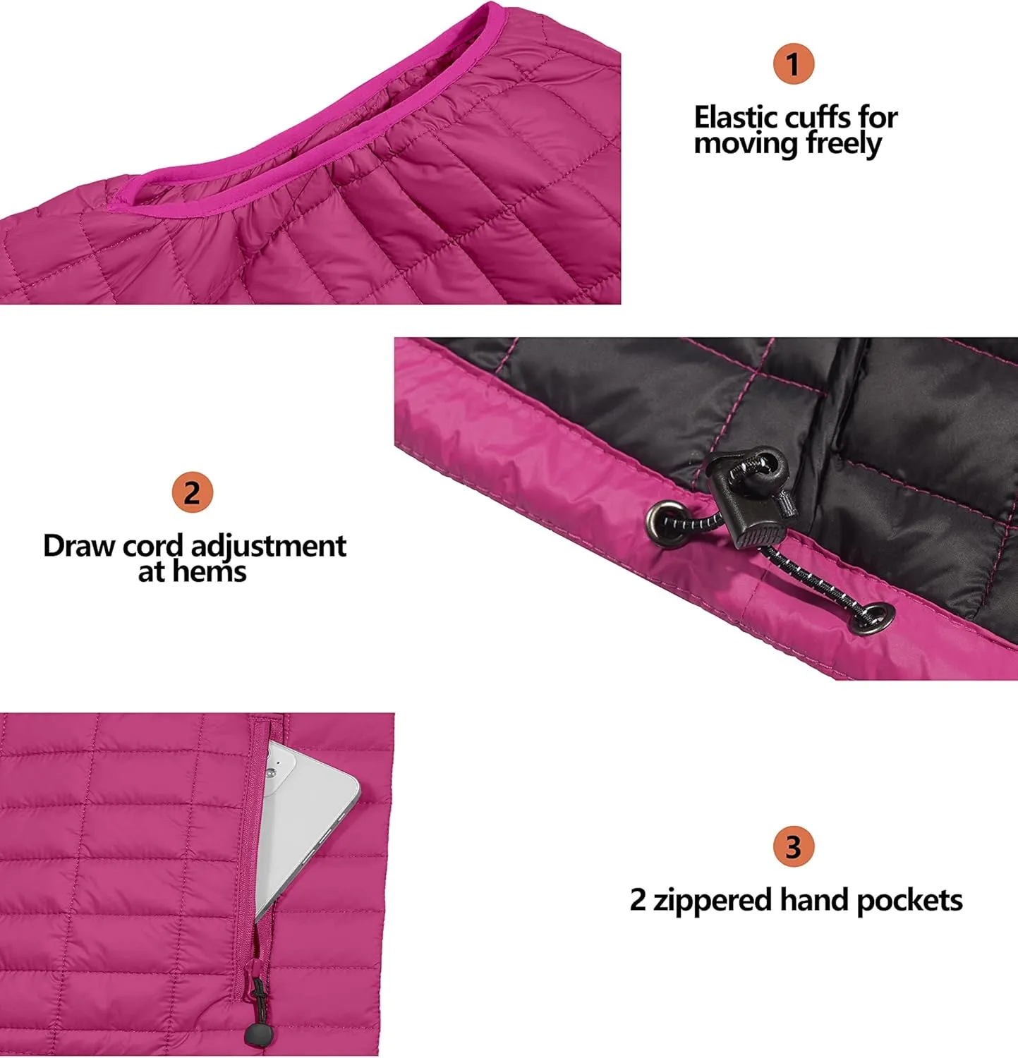 Little Donkey Andy Women's Puffer Vest, Lightweight Warm Sleeveless Jacket for Hiking Travel Golf