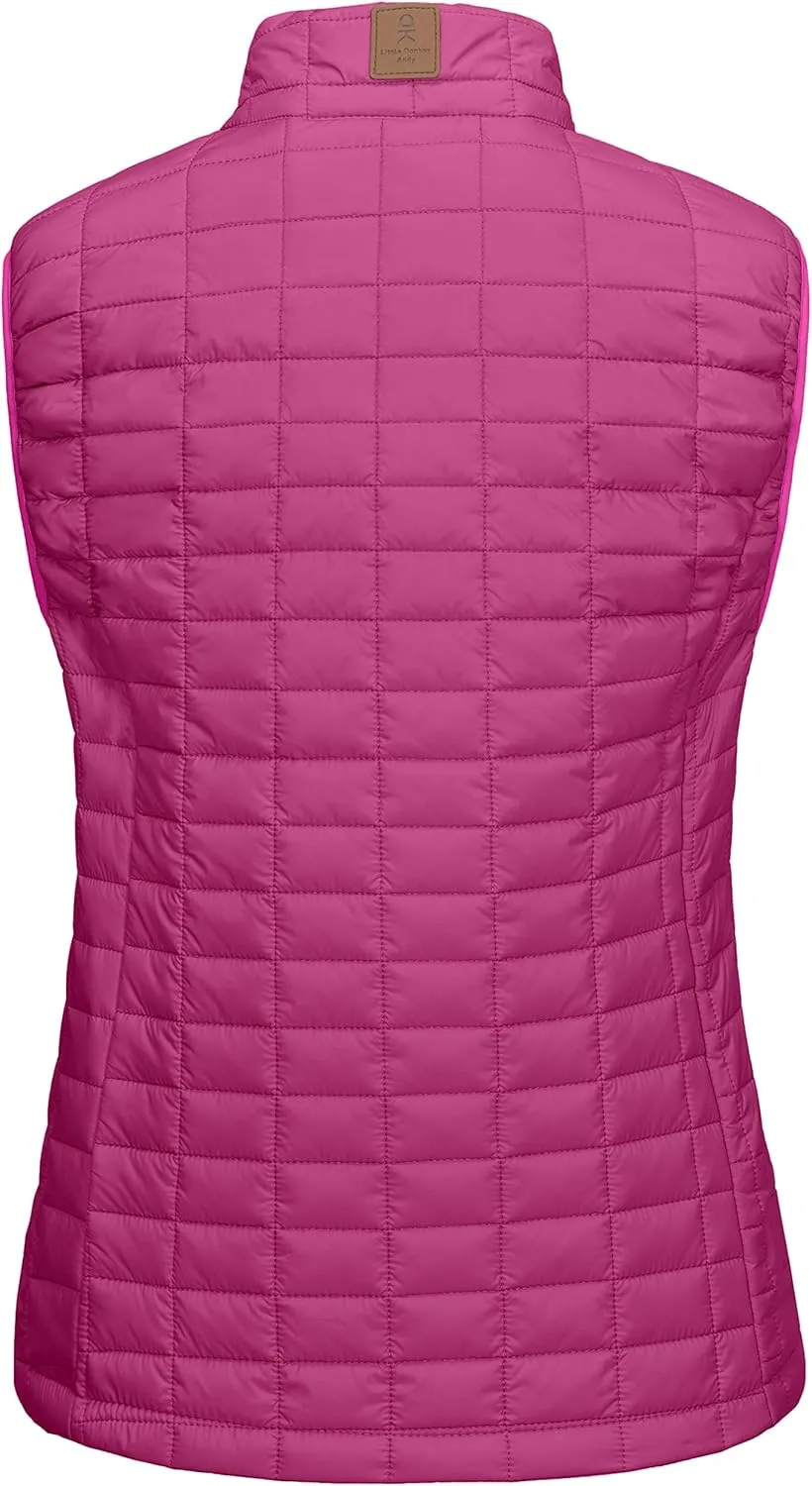 Little Donkey Andy Women's Puffer Vest, Lightweight Warm Sleeveless Jacket for Hiking Travel Golf