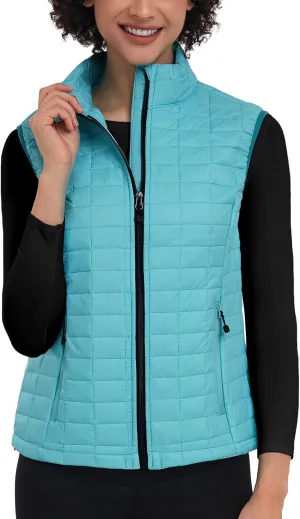 Little Donkey Andy Women's Puffer Vest, Lightweight Warm Sleeveless Jacket for Hiking Travel Golf