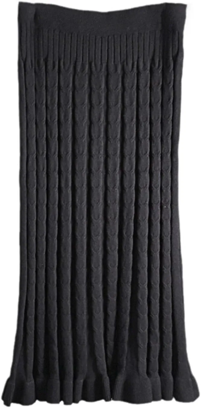 Long Women Midi Skirt Autumn Winter Thick Warm Pencil Skirt Elegant Sexy Knitted Bodycaon Skirts Female